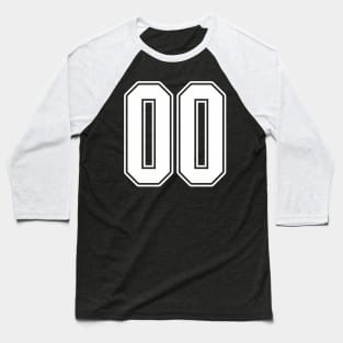 00 White Outline Number 00 Sports Fan Jersey Baseball T-Shirt